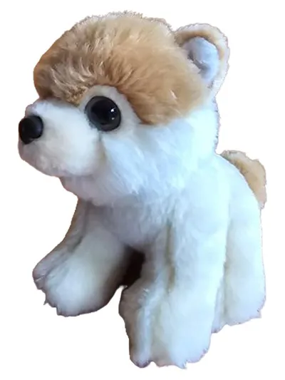 Kuschelwuschel Stofftier Hund Baby Kuscheltier Plüschtier Welpe Weiß Braun