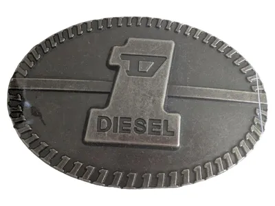 Diesel Gürtelschnalle Herren Urban Grau Metall Logo Schnalle UNI