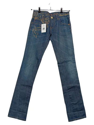 MISS SIXTY Damen Jeans Slim Fit W27 Blau Streetwear Stickerei