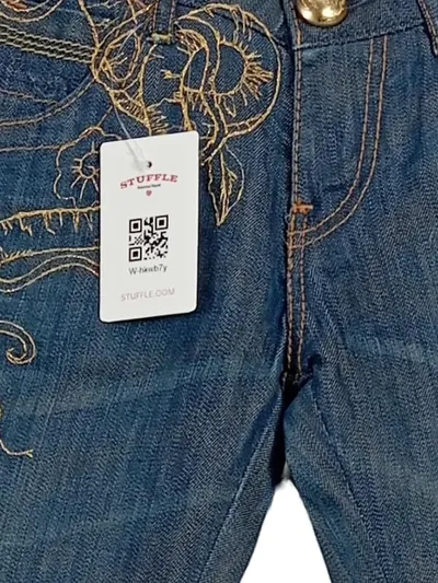 MISS SIXTY Damen Jeans Slim Fit W27 Blau Streetwear Stickerei