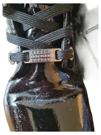 Dockers Stiefelette Damen Gr. 39 Schwarz Lack Fell Reißverschluss Winter Boots 3