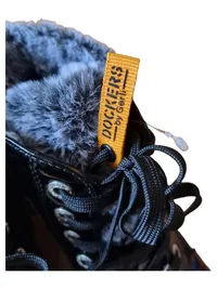 Dockers Stiefelette Damen Gr. 39 Schwarz Lack Fell Reißverschluss Winter Boots 4