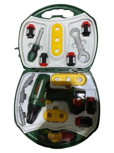 Klein Bosch Mini Werkzeugkoffer Akkuschrauber Kinder Spielzeug Grün 25cm