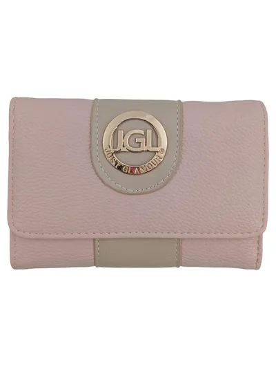 JUST GLAMOUR JGL Geldbörse Damen Rosa Glitzer Emblem Portemonnaie