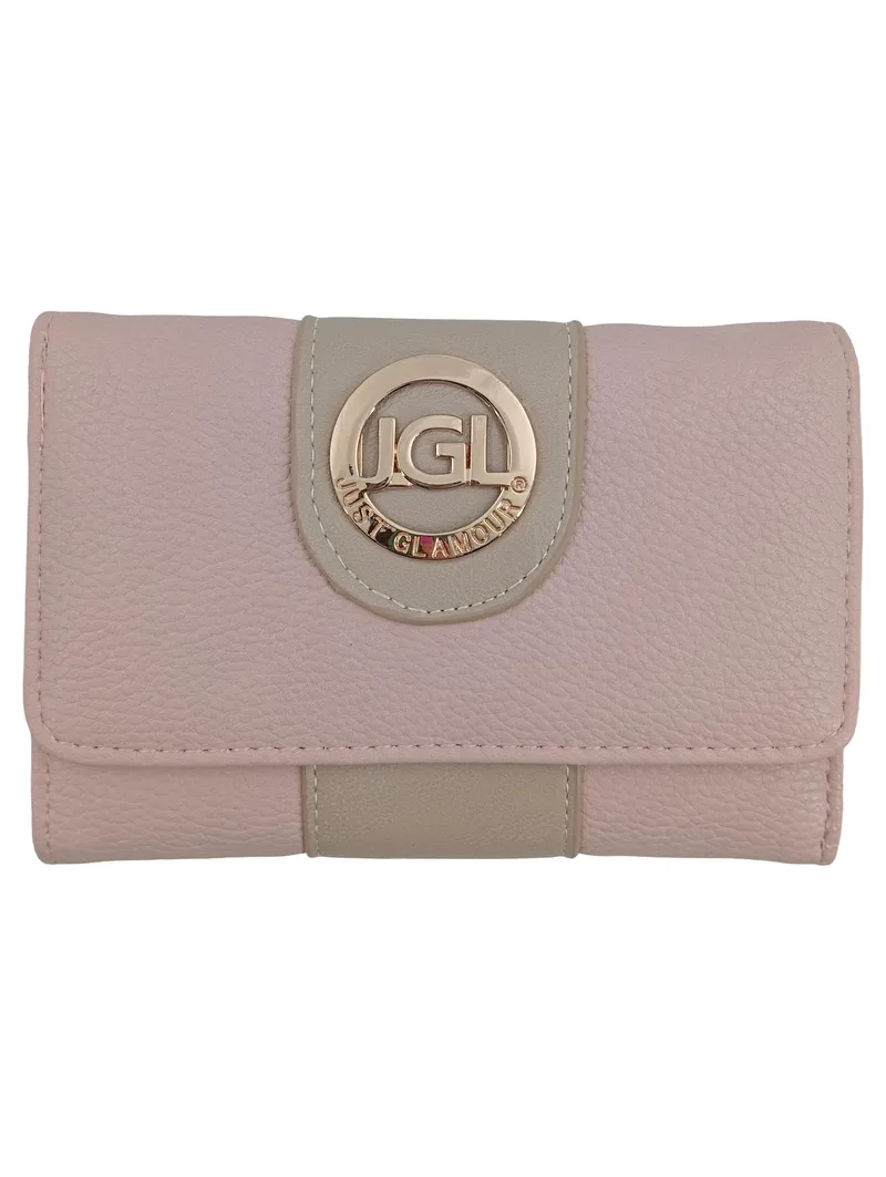 JUST GLAMOUR JGL Geldbörse Damen Rosa Glitzer Emblem Portemonnaie 1