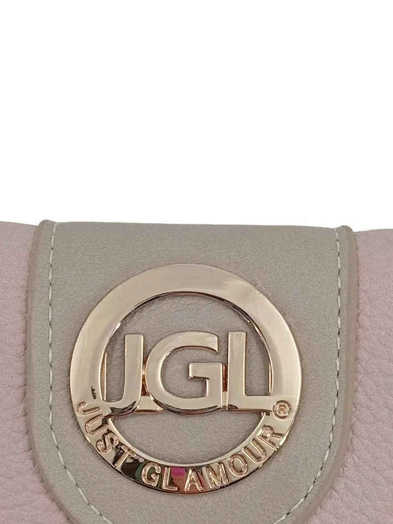 JUST GLAMOUR JGL Geldbörse Damen Rosa Glitzer Emblem Portemonnaie 3