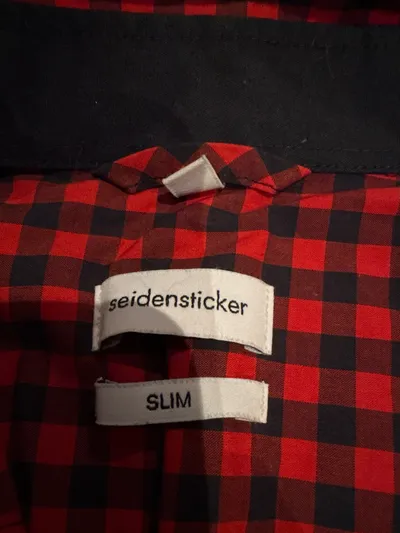 Seidensticker Herren Freizeithemd Slim Fit Kariert Rot Gr. 40/L Langarm