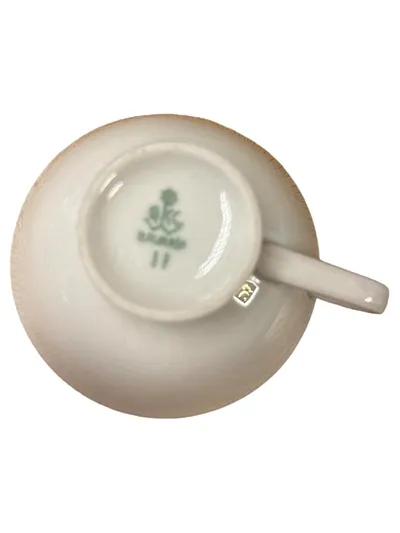 Bavaria Porzellan Kaffeetasse Vintage Geometrisch Weiß 10cm