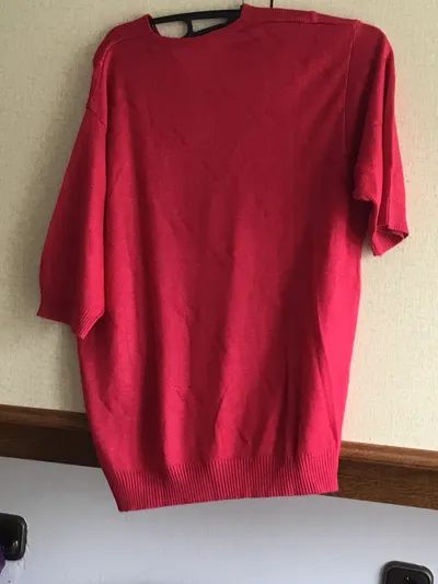 JAGRO Damen Langarmshirt Gr. 40/L Rot Casual Wolle Viskose