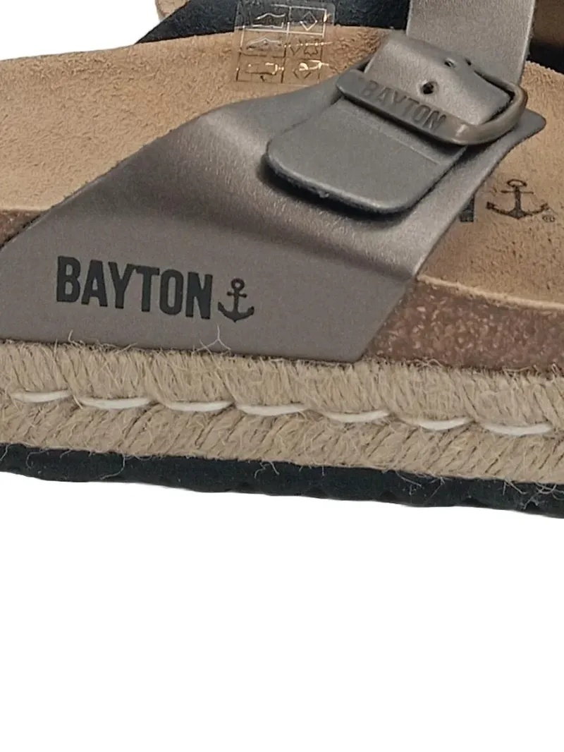 Bayton Damen Pantoletten Gr. 40 Grau Casual Espadrille Sandalen 2