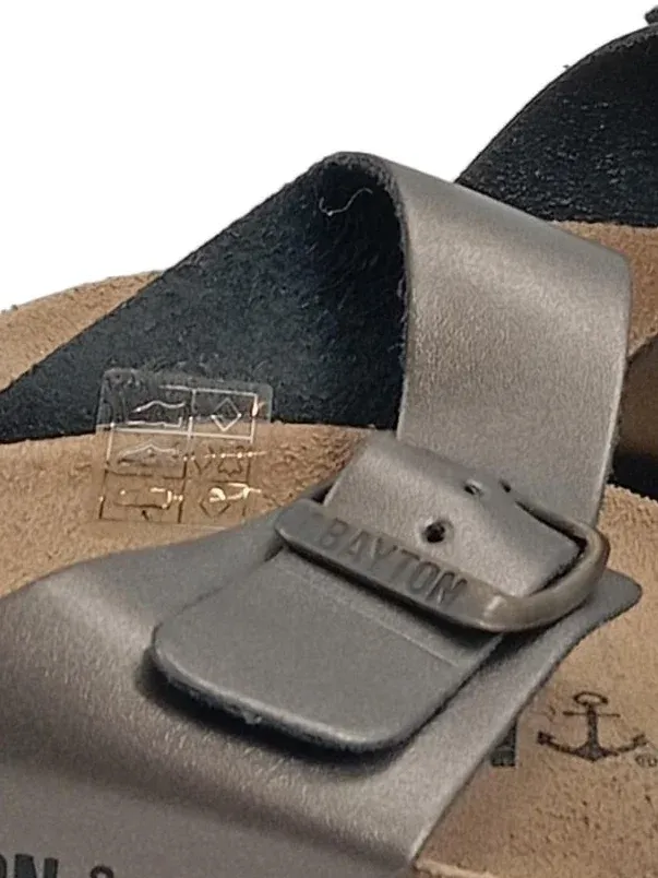 Bayton Damen Pantoletten Gr. 40 Grau Casual Espadrille Sandalen 3