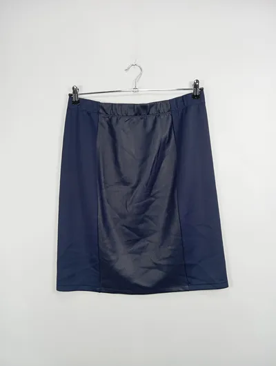 Kim & Co. Damen Bleistiftrock Blau Gr. 40/L Kunstleder Modern