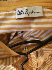 Ulla Popken Langarmshirt Damen Gr. 50/52 Gelb Weiß Gestreift Baumwolle 2