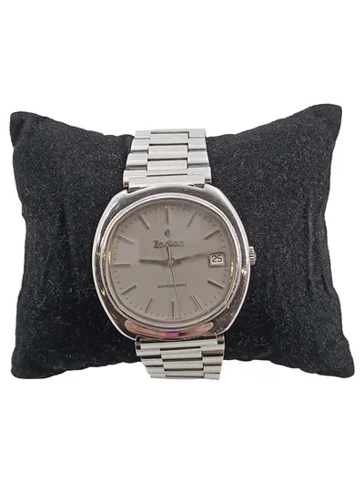 Zodiac Astroquartz Herren Armbanduhr Vintage Silber Metall Uhr