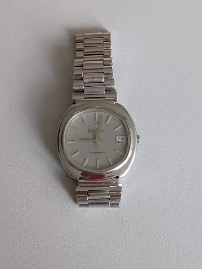 Zodiac Astroquartz Herren Armbanduhr Vintage Silber Metall Uhr