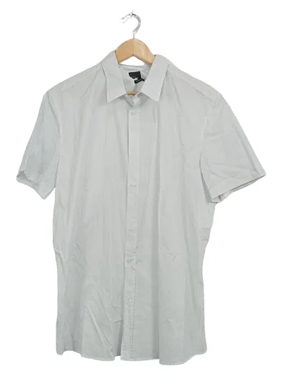 s.Oliver Herren Freizeithemd Kurzarm Weiß Gepunktet Gr. 43/3XL