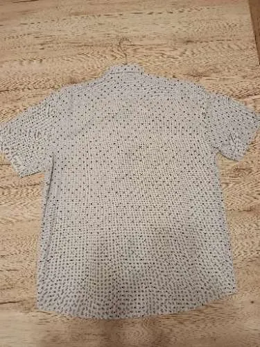 s.Oliver Herren Freizeithemd Kurzarm Weiß Gepunktet Gr. 43/3XL