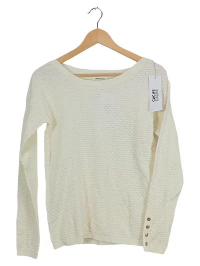 Cache Cache Damen Pullover Gr. S Beige Strukturstrick Baumwolle NEU