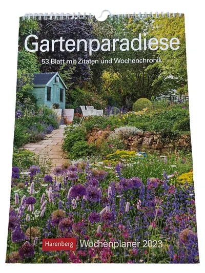 Harenberg Wochenplaner 2023 Gartenparadiese Kalender mit Zitaten