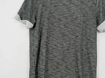 Leif Nelson Herren T-Shirt Grau Meliert Modern Gr. 46/S Kurzarm