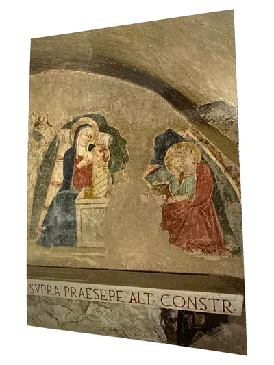 Ansichtskarte Postkarte Fresko Krippe Madonna Kind Heiliger Joseph