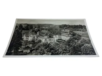 Vintage Ansichtskarte Postkarte Historisches Gebäude Schwarz-Weiß Foto