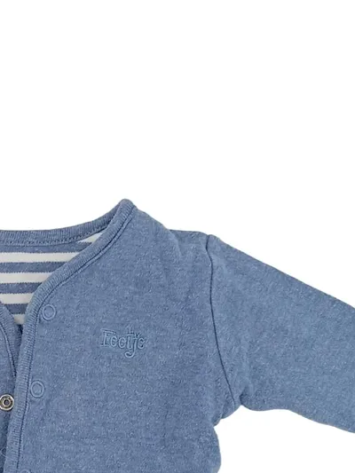 Feetje Baby Body Gr. 68 Blau Langarm mit Druckknöpfen