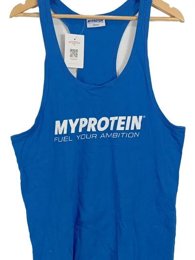 Myprotein Herren Tank Top Achselshirt Größe M Blau Sportlich