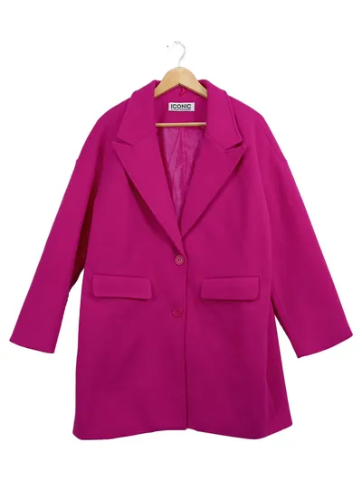 ICONIC by Marina Hoermanseder Damen Übergangsmantel Pink Gr. 42 Modern