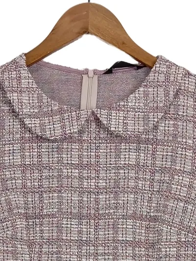 Allegra K Damen Businesskleid Kariert Mehrfarbig Langarm Gr. 36/S