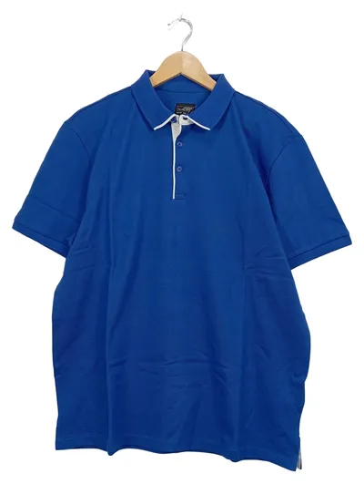 James & Nicholson Herren Poloshirt Blau L 100% Baumwolle Kurzarm Casual