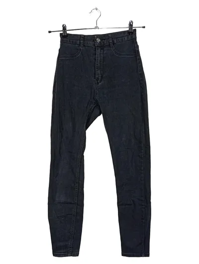 Pull&Bear High Waist Jeans Damen Gr. 36 Schwarz Skinny Stretch