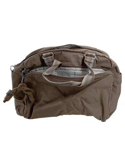 Kipling Reisetasche Braun Nylon mit Affenanhänger Damen 44cm Casual