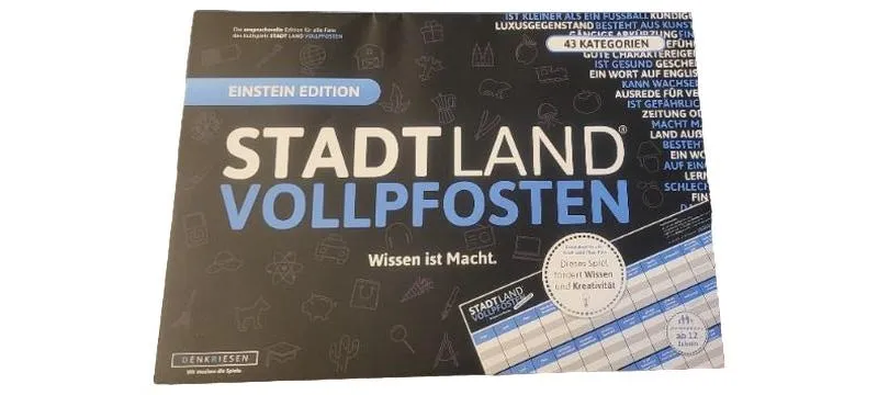 DENKRIESEN Stadt Land Vollpfosten Einstein Edition Quizspiel Familienspiel 1