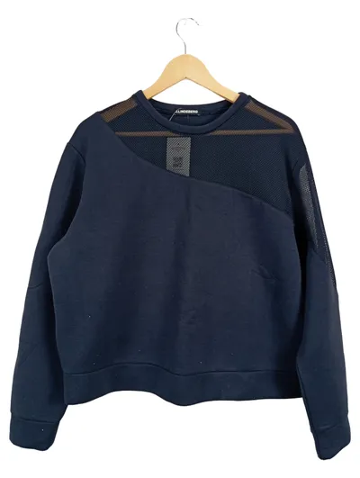 J.Lindeberg Damen Pullover Sweatshirt Gr. 42/XL Blau Mesh-Details