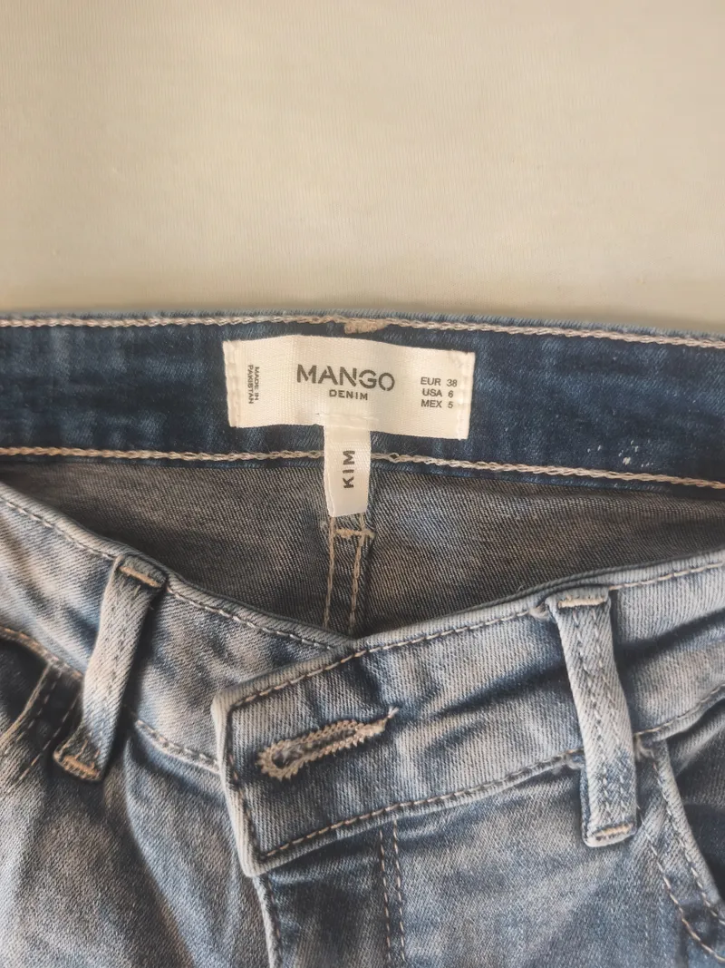 Mango Denim KIM Damen Jeans Slim Fit Gr. 38 Hellblau Stretch 2