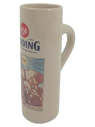Binding Bierkrug Keramik Vintage Beige Motiv Bier 0,5L Krug