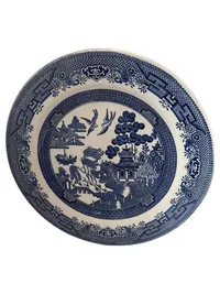 Churchill Willow Essteller Teller Blau-Weiß Keramik 26cm Klassisch 1