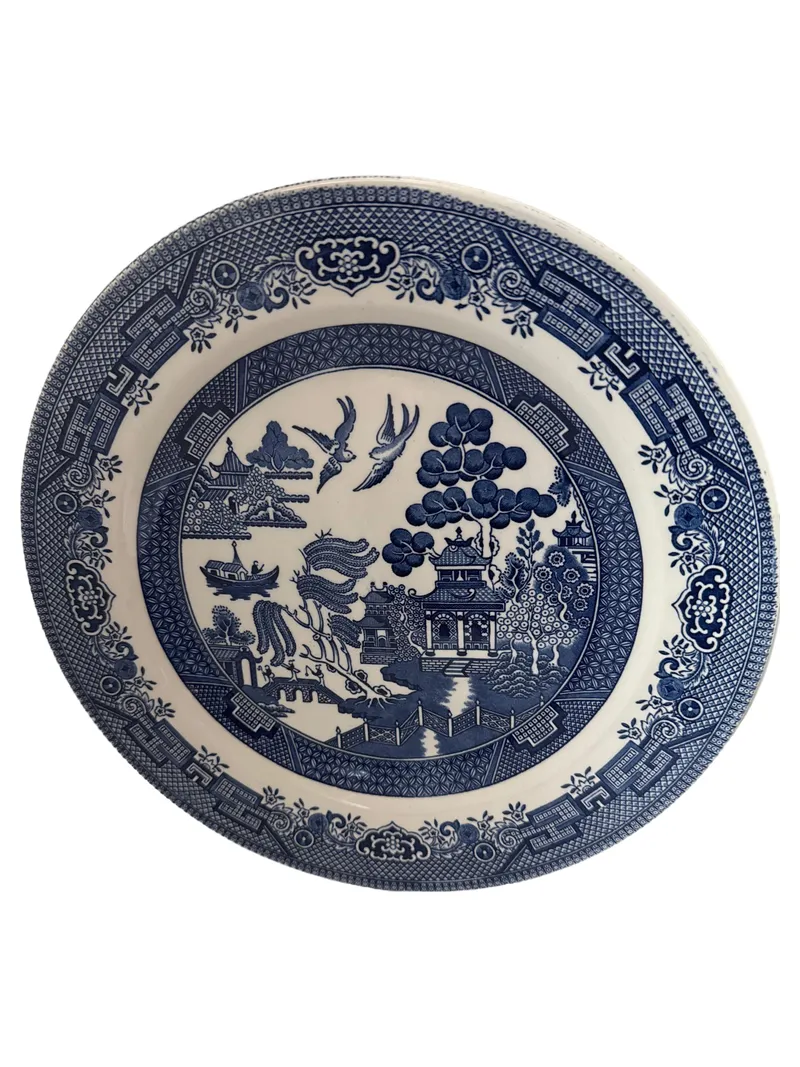 Churchill Willow Essteller Teller Blau-Weiß Keramik 26cm Klassisch 1