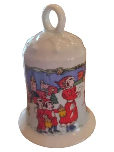 Hutschenreuther In der Burg 1996 Weihnachtsglocke Porzellan Laterne Weiß 8cm