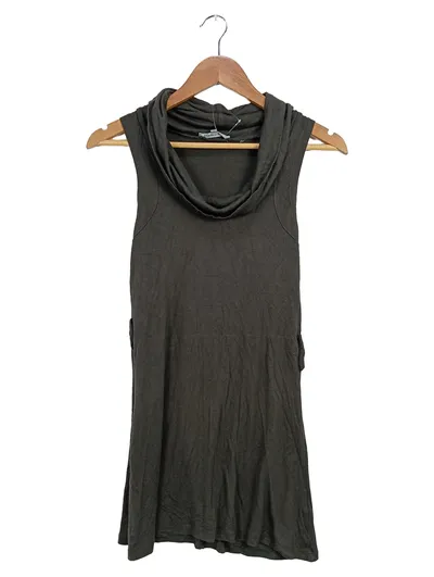 Double XX Damen Tunikakleid Gr. M Oliv Wasserfallkragen Viskose