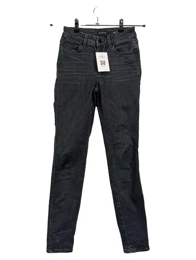 Massimo Dutti Damen Jeans Slim Fit Mid Rise Gr. 34 Grau Denim