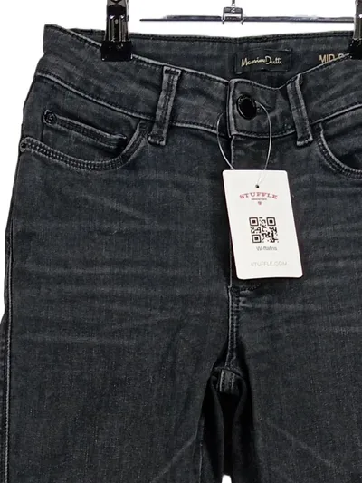 Massimo Dutti Damen Jeans Slim Fit Mid Rise Gr. 34 Grau Denim