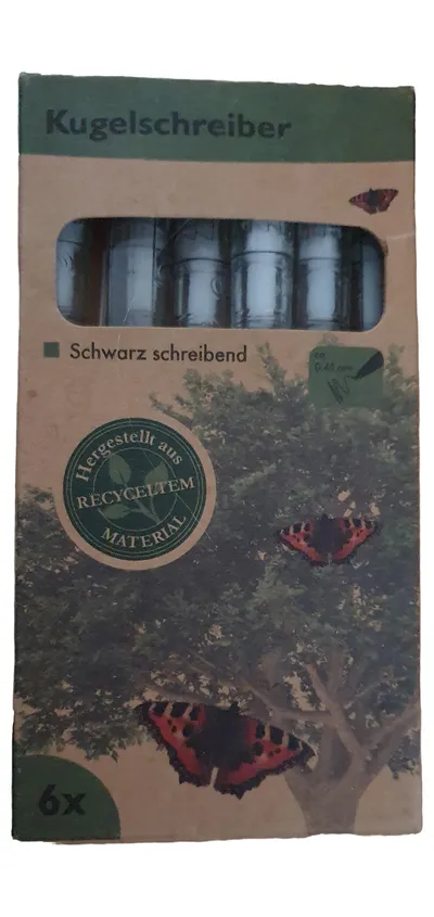 United Office Kugelschreiber 6er Pack Schwarz Recycelt NEU