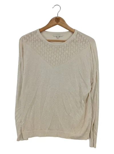 Grace & Mila Damen Pullover Beige S/M Lochmuster Glitzer Elegant