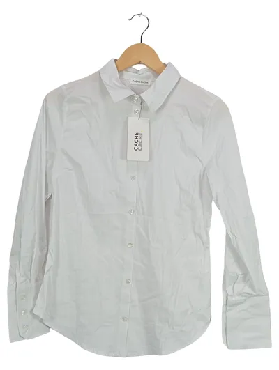 Cache Cache Damen Business Hemd Gr. 38 Weiß Langarm Klassisch