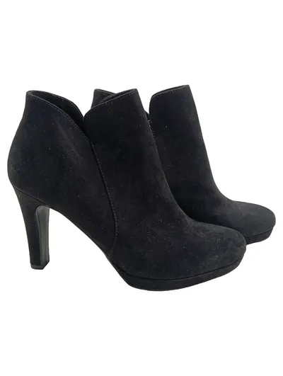Tamaris Damen Stiefeletten Ankle Boots Schwarz Gr. 40 High Heels Wildleder