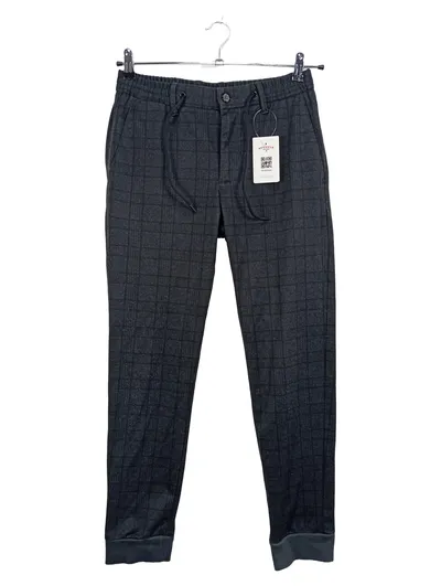 Finshley & Harding Tyler Tapered Slim Fit Jeans Herren Grau Kariert W31