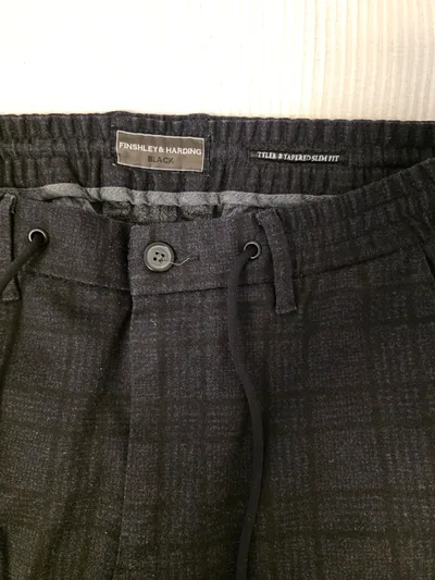 Finshley & Harding Tyler Tapered Slim Fit Jeans Herren Grau Kariert W31