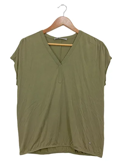 Betty & Co. Damen T-Shirt Gr. S Oliv Modal V-Ausschnitt Casual